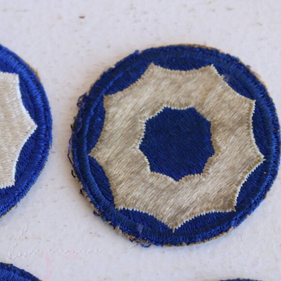 Vintage 1940s Patch, 9th Service Command Blue Circle with White Sew On Army - Picture 4 of 12